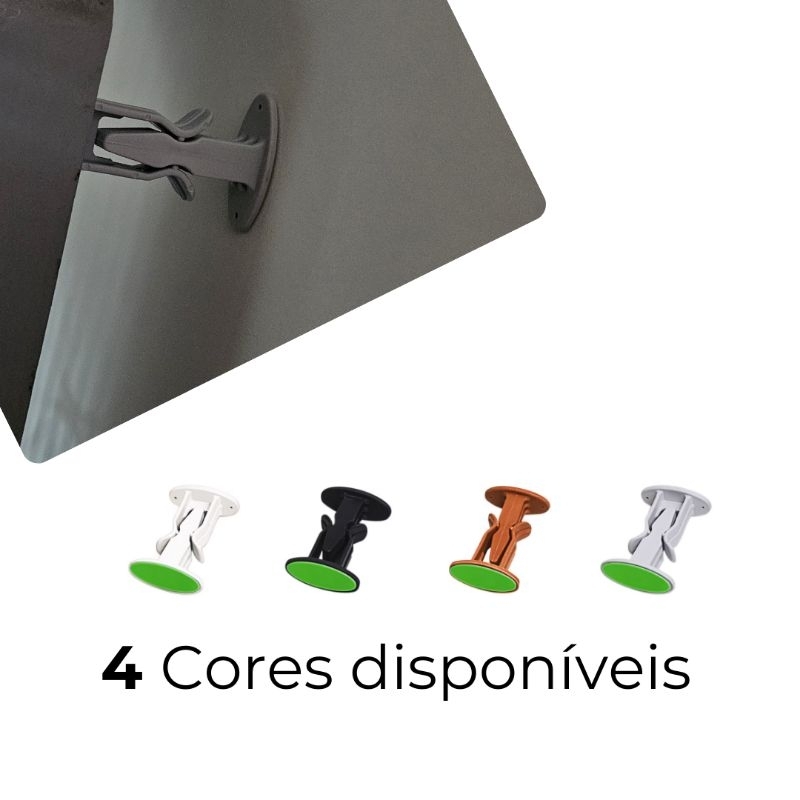 Trava de Porta Prendedor Fixador Adesivo Prático Simples Parede Rodapé Janela Fácil Instalação
