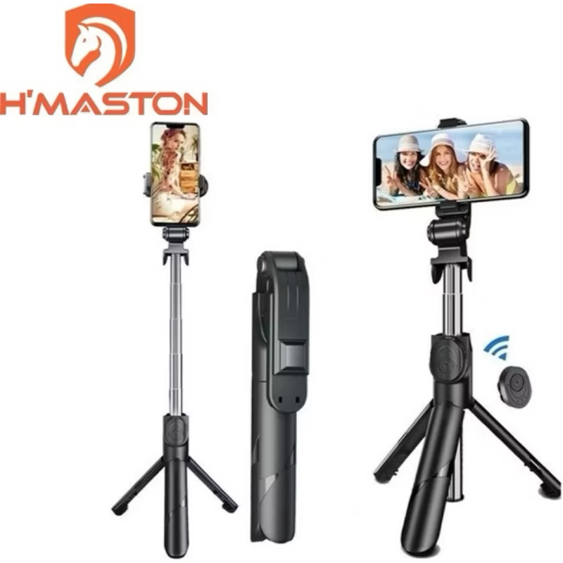 Tripé Pau de Selfie Bastão Retrátil com Controle Remoto Bluetooth H'maston