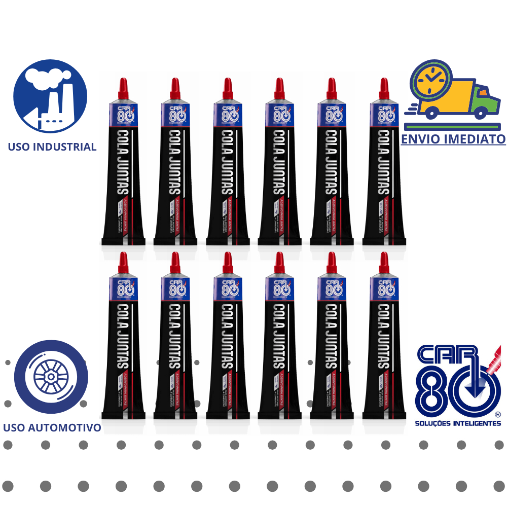 Kit 12 Cola Junta Silicone Adesivo Alta Temperatura Motor Câmbio 75g Car80