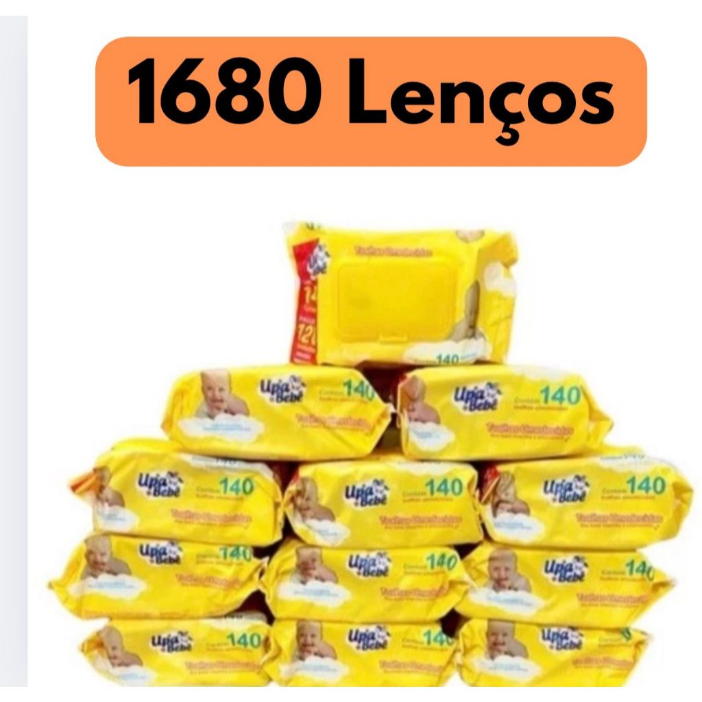 Caixa Com 1680 lenços/Toalhas umedecidas Upa bebe caixa com 12 pacotes 140 und cada