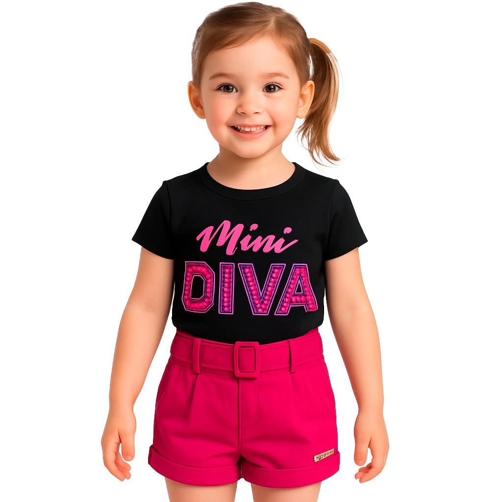 Blusa Mini Diva Blogueira Com Perolas Nina Kids 1 A 10 Anos