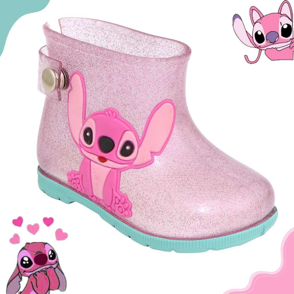 Galocha infantil menina stitch botinha bebe feminina lançamento