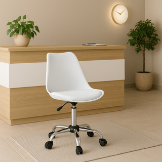 Cadeira de Escritorio Saarinen Rodizio Giratoria Office Cromada - Cores em Oferta na Shopee