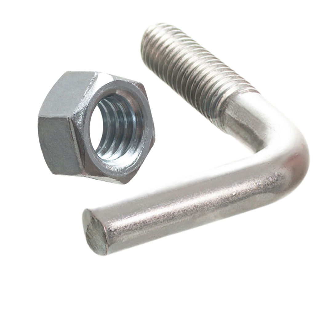 Parafuso Andaime Galvanizado Modelo L Com Porca Sextavada Conjunto com 50 Uni Cada
