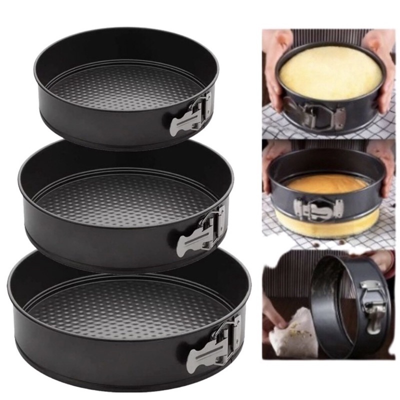 Assadeira Redonda Kit 3 Formas 24 ,26, 28cm Com Fundo Removível Antiaderente Bolos Tortas