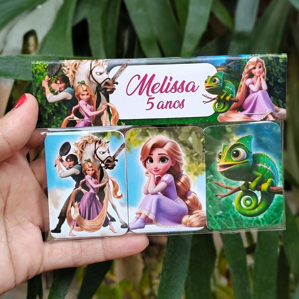 Jogo da Memória Rapunzel Personalizado Lembrancinhas Aniversário Festa Infantil