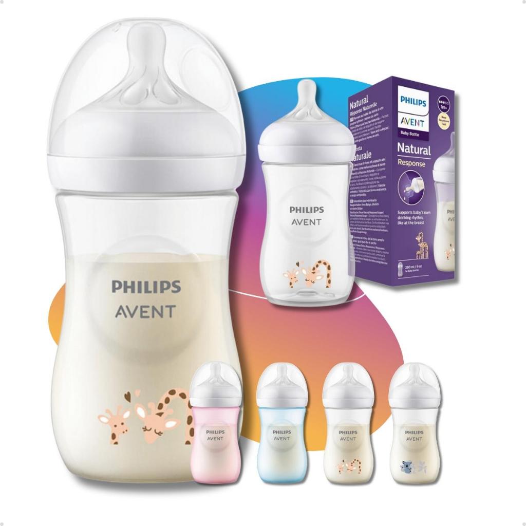 Mamadeira Avent Philips Pétala 260ml Antivazamento Girafa