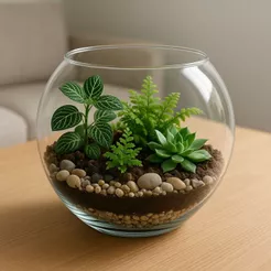 Vaso Aquário 3 Litros Vidro Transparente Multiuso Terrário Decoração Sala Planta Jardim