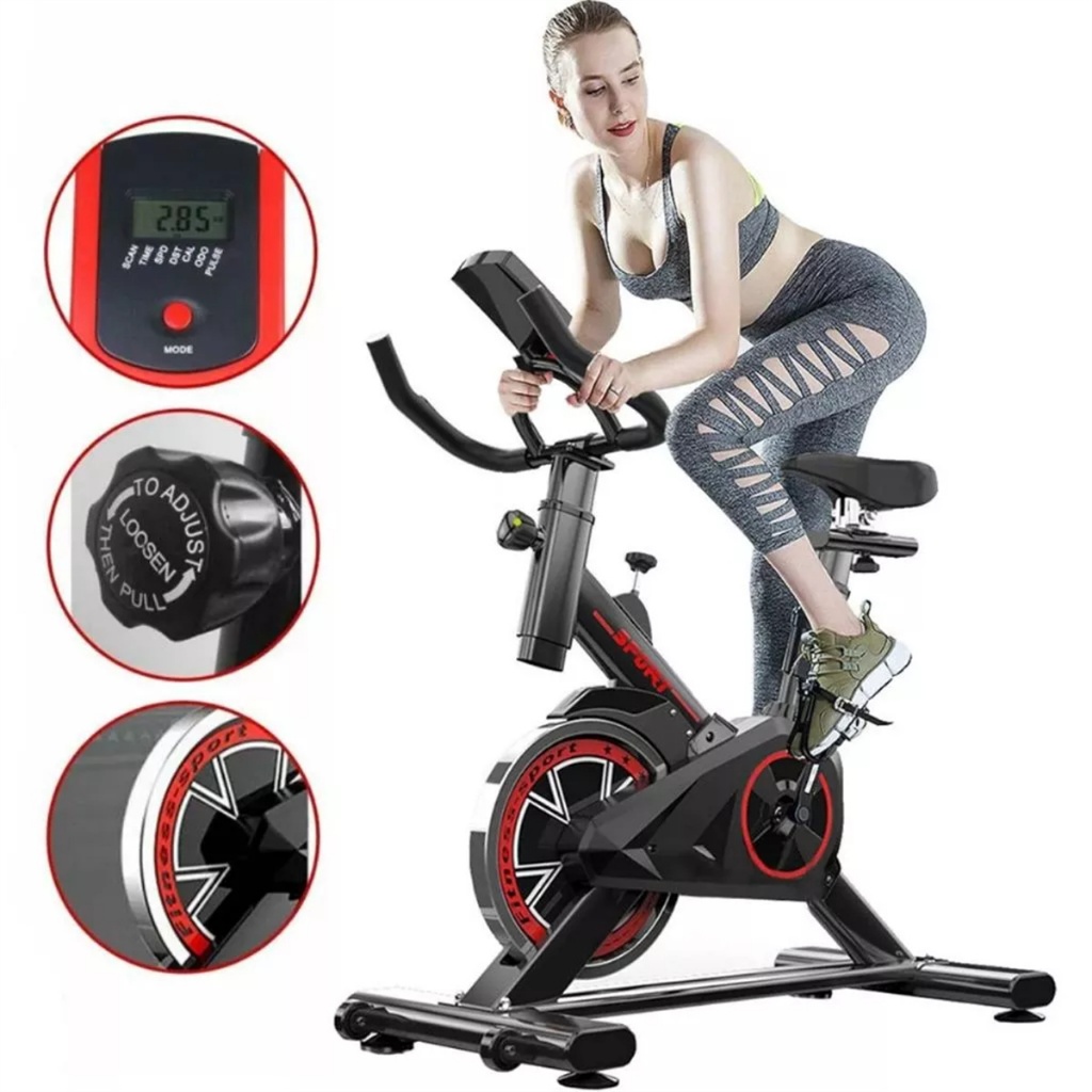 Bicicleta Spinning Ergométrica Para Exercícios Com Monitor Profissional Sport Suporta até 120kg