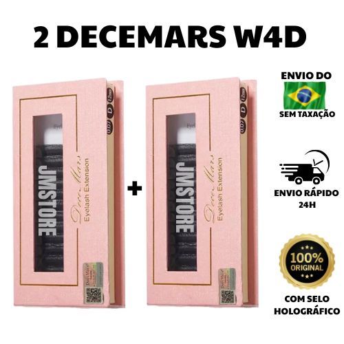 Kit 2 Cílios Decemars W 4D Volume Egípcio | Original C Selo| Extensão De Cilios | Fio a Fio | Adesivo