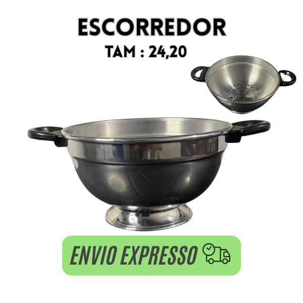 escorredor de macarrão grande, lavador de arroz escorredor de legumes, alumínio 20CM e 24CM