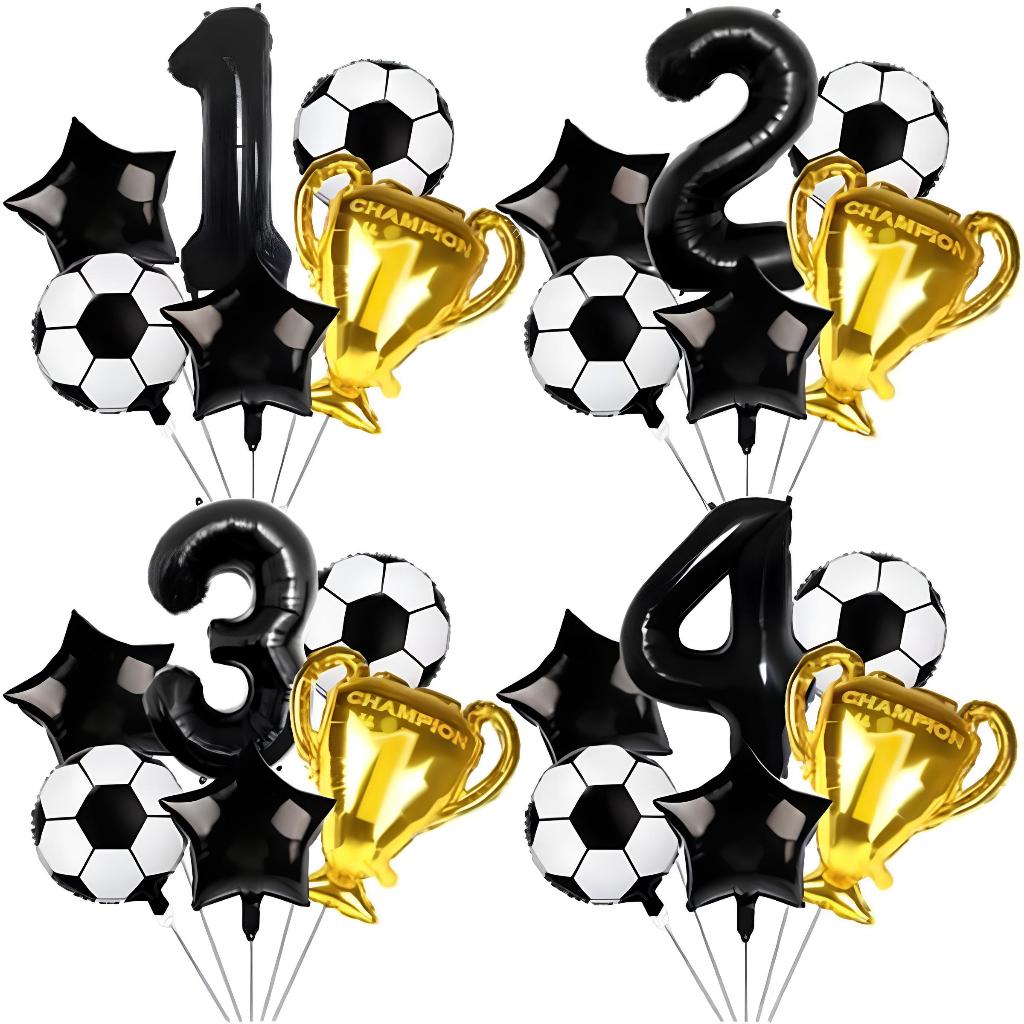Kit 6 Balão Metalizado Futebol Decoração Campeão Taça Campeoões Times Bola Futebol Festa Aniversário