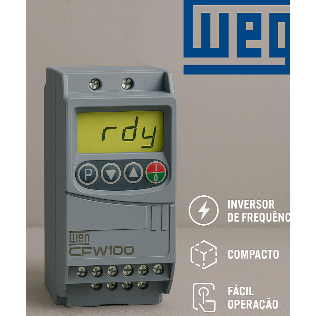 CFW100 Geração 2 Inversor de Frequência WEG 1cv 4,2a 220v Com Entrada Monofásica