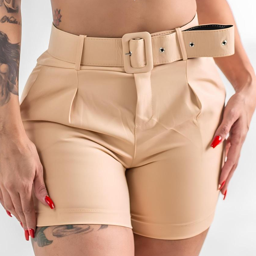 Short alfaiataria Com Cinto Forrado - Alfaiataria Feminino Short Alfaiataria Feminino