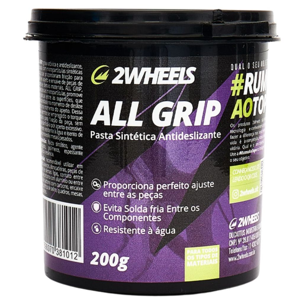 Graxa de Bicicleta Antideslizante E Atóxica All Grip 2wheels 200g
