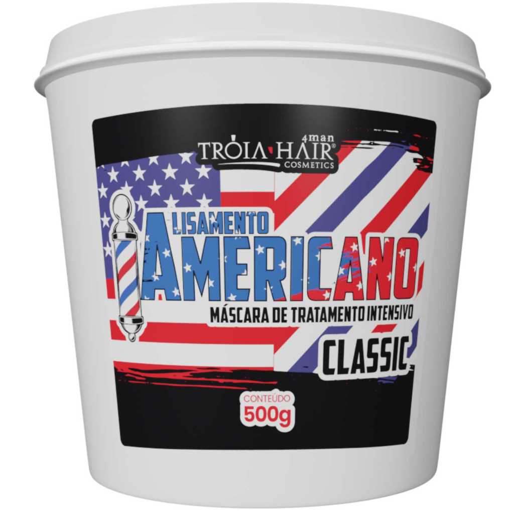 Alisamento Americano Classic 500g - Troia Hair 4Man: Alisamento Profissional Rápido em Oferta na Shopee