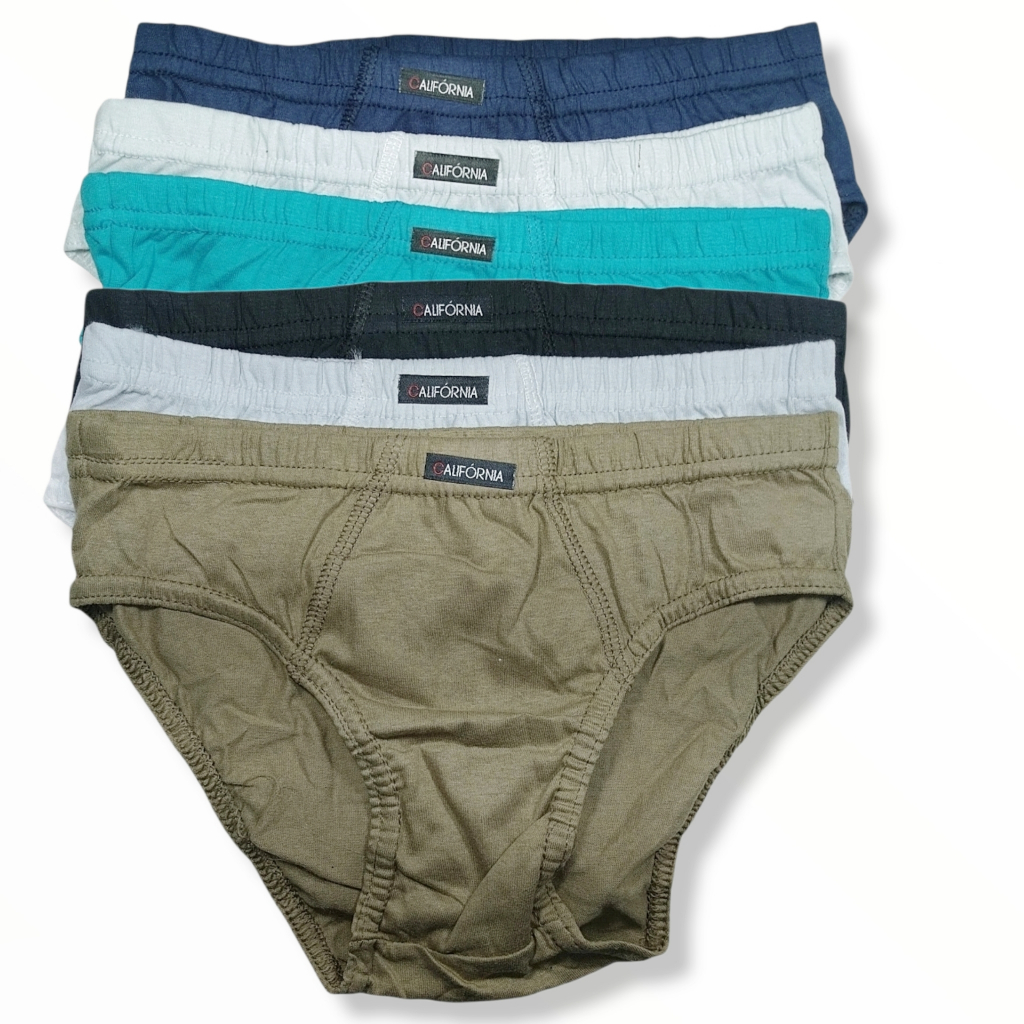 Kit 6 Cuecas Slip Adulto Masculino Algodão e Cores Variadas em Oferta na Shopee