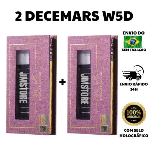 Kit 2 Cílios Decemars W 5D Volume Egípcio | Original C Selo| Extensão De Cilios | Fio a Fio | Adesivo
