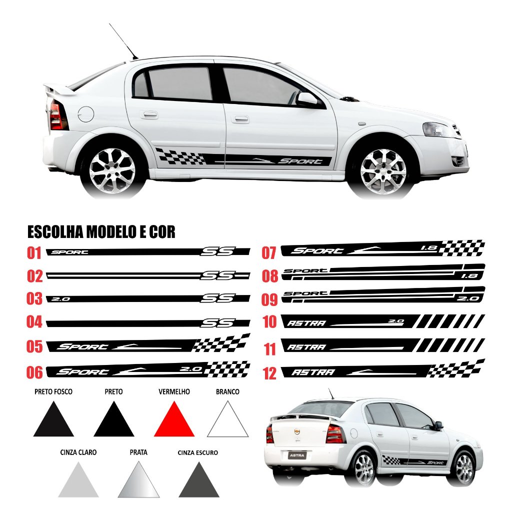 Adesivo Faixa Lateral Sport Kit Astra Hatch Sedan 2 4 Portas