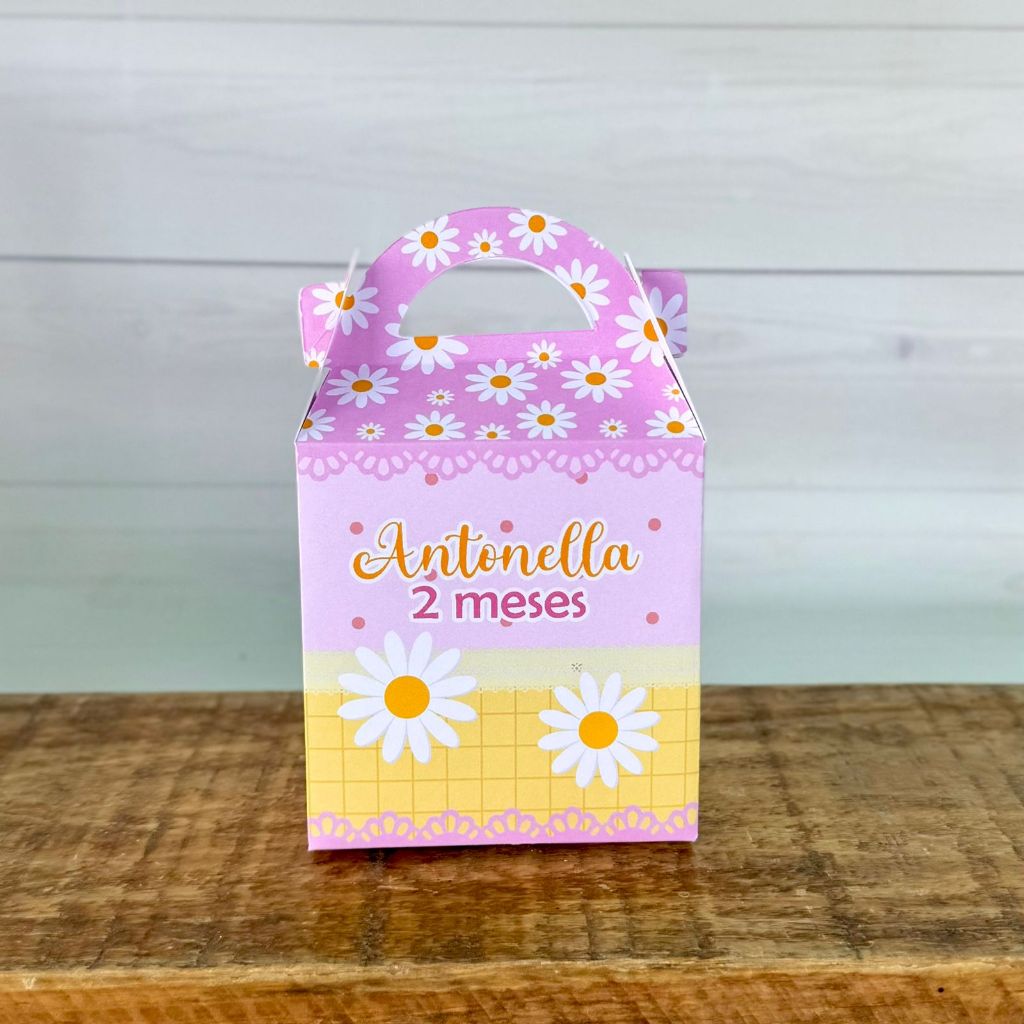Caixa Maleta Margaridas | Pegue e Monte | Personalizados | Lembrancinhas | Festa infantil | Aniversário