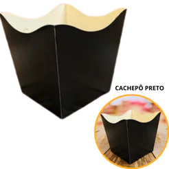 10~50 KIT CACHEPÔ FESTA PRETO 9X9X7CM VAZO DECORAÇÃO 2.2 ( NC TOYS CACHEPÔ )(CHOCO)(