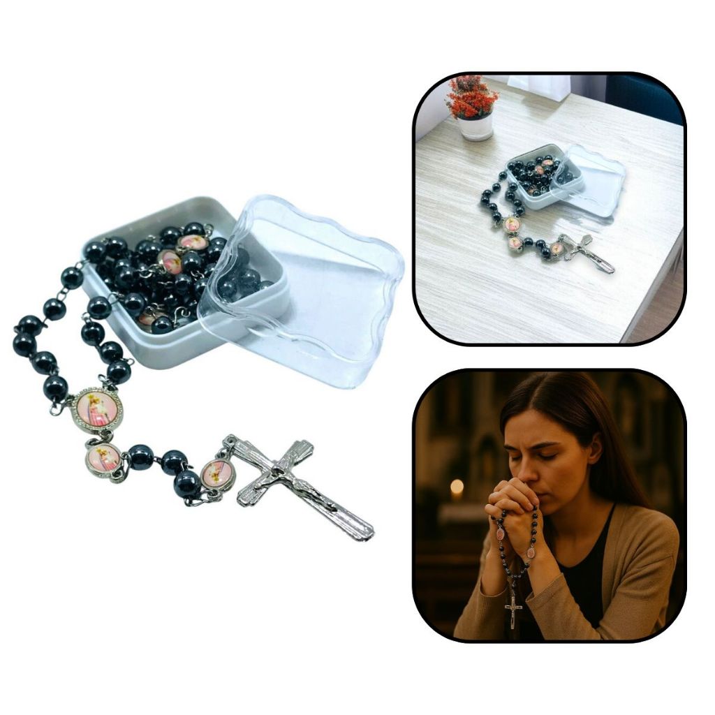 Terço De Hematita Nossa Senhora da Penha