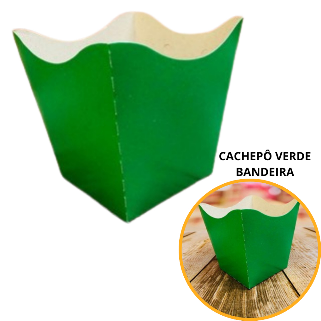 10~50 KIT CACHEPÔ FESTA VERDE BANDEIRA 9X9X7CM VAZO DECORAÇÃO  2.8  ( NC TOYS CACHEPÔ ) - Home & Living