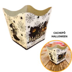 10~50 KIT CACHEPÔ FESTA HALLOWEEN 9X9X7CM VAZO DECORAÇÃO 62.1 ( NC TOYS CACHEPÔ )(CHOCO)
