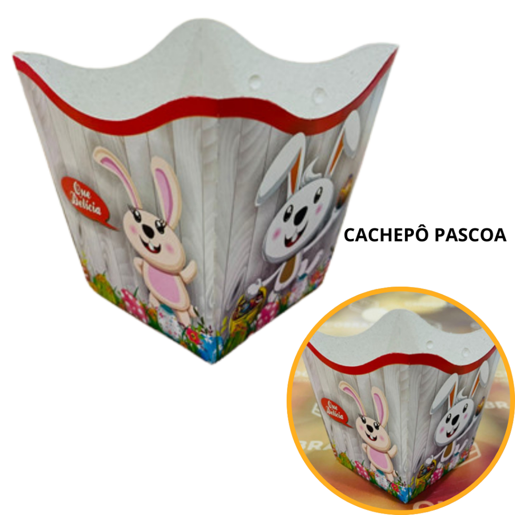 10~50 KIT CACHEPÔ FESTA PÁSCOA 9X9X7CM VAZO DECORAÇÃO 65.1 ( NC TOYS CACHEPÔ )(CHOCO)