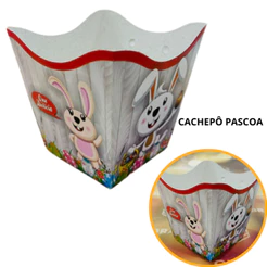 10~50 KIT CACHEPÔ FESTA PÁSCOA 9X9X7CM VAZO DECORAÇÃO 65.1 ( NC TOYS CACHEPÔ )(CHOCO)