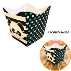 10~50 KIT CACHEPÔ FESTA PANDA 9X9X7CM VAZO DECORAÇÃO 69.1 ( NC TOYS CACHEPÔ )(CHOCO)