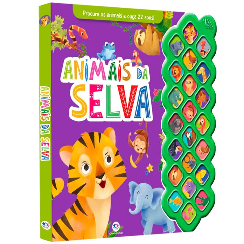 Livro Sonoro | Animais da Selva | 22 sons