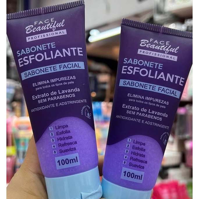 Esfoliante Sabonete Facial Refresca E Suaviza Face Beautiful Lavanda