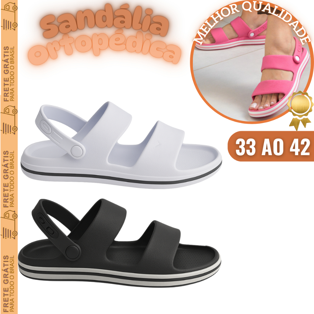Sandália Ortopédica Unissex 33 Ao 42 Antidores Super Macia Idoso Mega Confortavel Anatômica