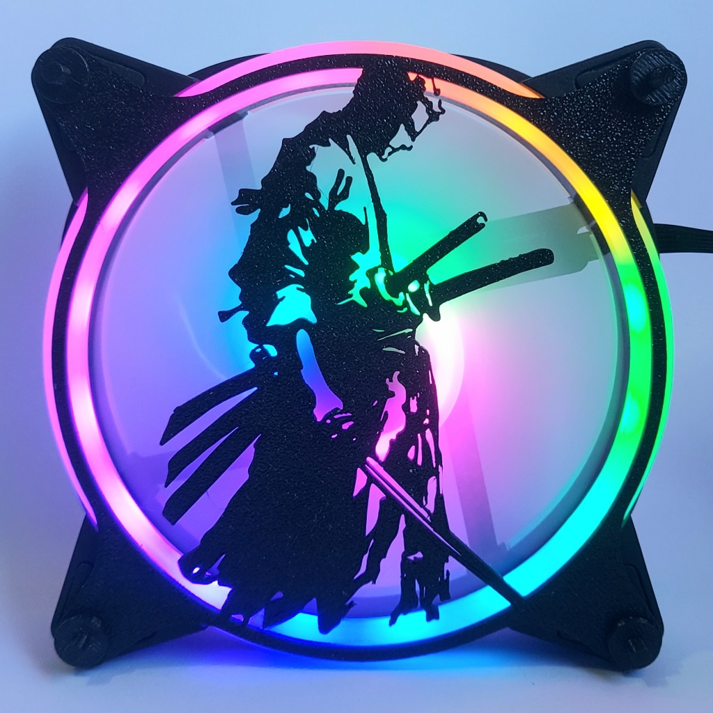 GRADE GRELHA PARA COOLER FAN GRILL 120MM X 120MM PERSONALIZADO ZORO ONE PIECE ANIME PC SETUP GAMER em Oferta na Shopee