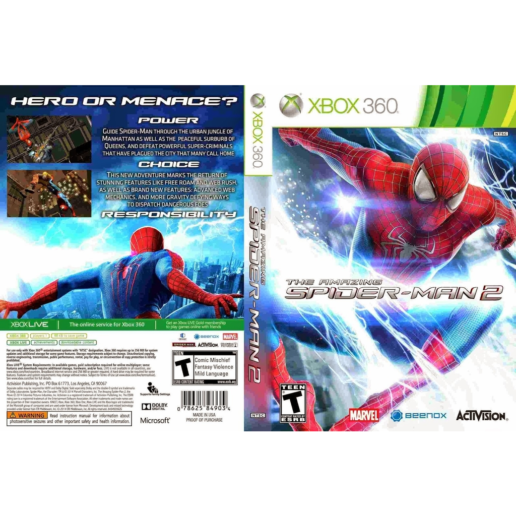 Jogo The Amazing Spider-Man 2 - Xbox 360 - Desbloqueado Lt. 3.0