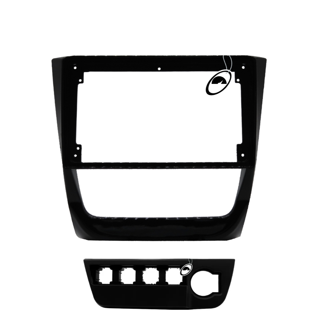Moldura De Painel 2 Din 9" Polegadas Vw Gol Saveiro Voyage G6 - Black Piano