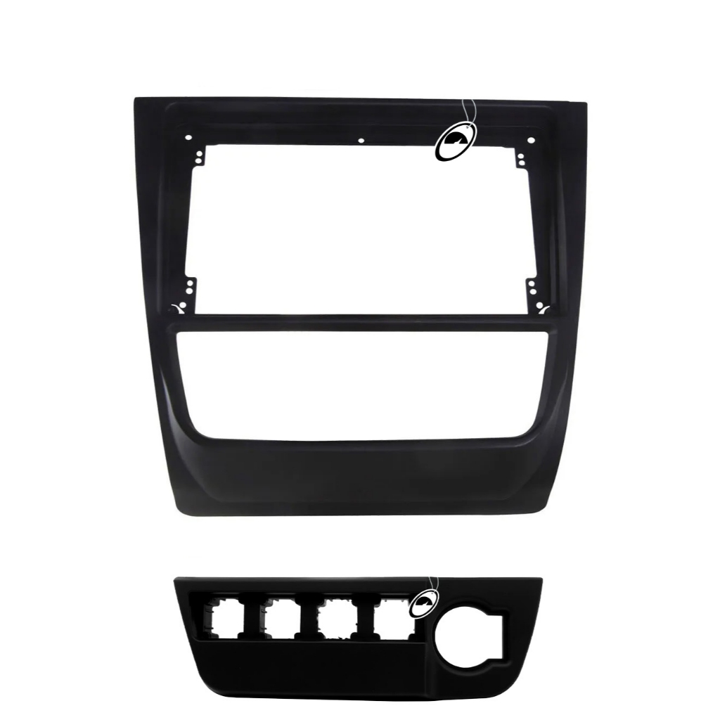 Moldura De Painel 2 Din 9" Polegadas Vw Gol Saveiro Voyage G6 - Preto