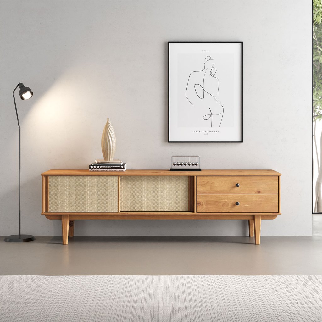 Rack TV 75 Sala 2 Gav Madeira Telinha Freijó Simona