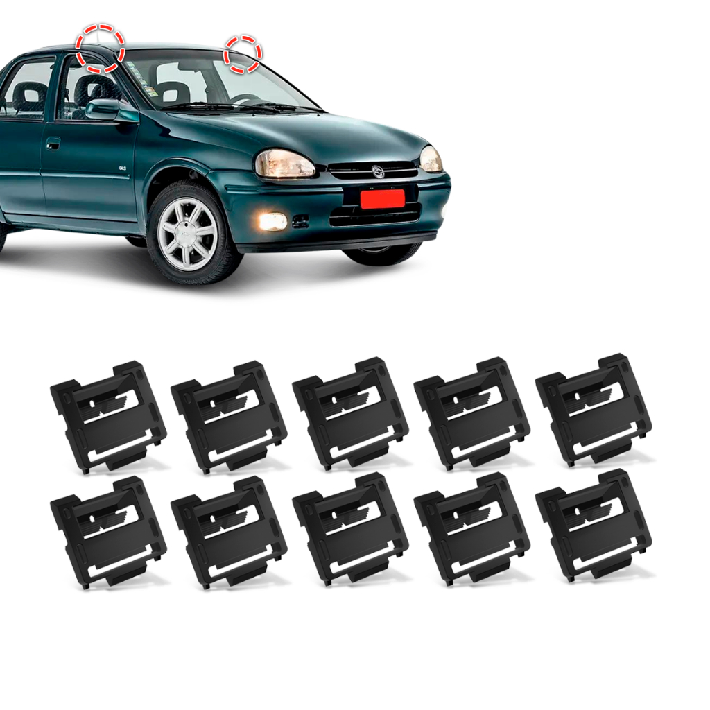 Kit 10 Grampos Presilha Friso de Teto Corsa 2002/2012 Celta Prisma Montana Classic em Oferta na Shopee