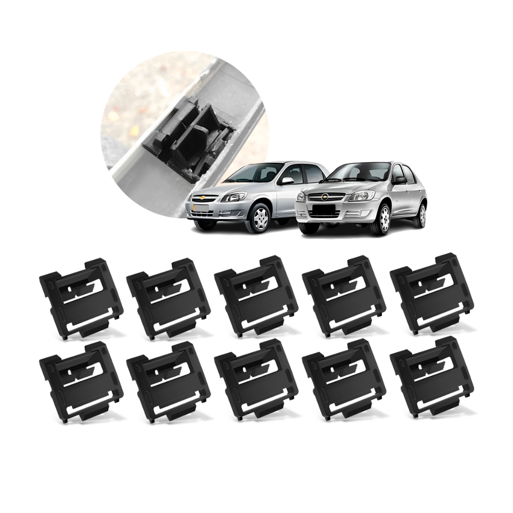 Kit 10 Grampos Presilhas Friso Teto Prisma Celta Corsa Montana 2007 2008 2009 2010 2011 2012