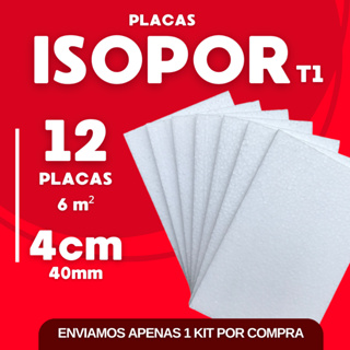 Kit 12 PLACAS ISOPOR ANTICHAMAS TÉRMICO ACÚSTICO ESPESSURA 40MM ( 4CM ) 12 UNIDADES 100x50x4CM em Oferta na Shopee