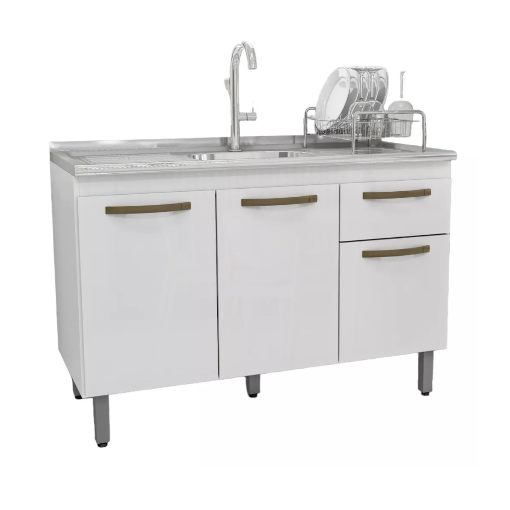 Balcao De Pia Cozinha 120 Cm Armario Sem Tampo 2 Portas 1 em Oferta na Shopee