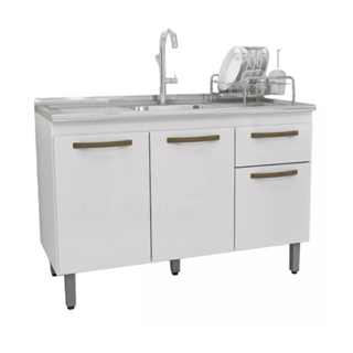 Balcao De Pia Cozinha 120 Cm Armario Sem Tampo 2 Portas 1 em Oferta na Shopee
