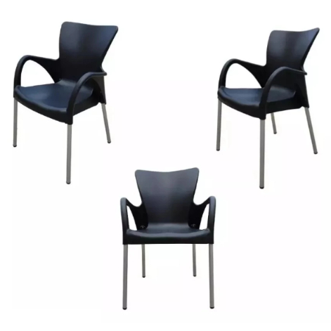 Kit 3 Cadeiras de Escritório/Jantar Setúbal - Conjunto de Cadeiras Ergonômicas