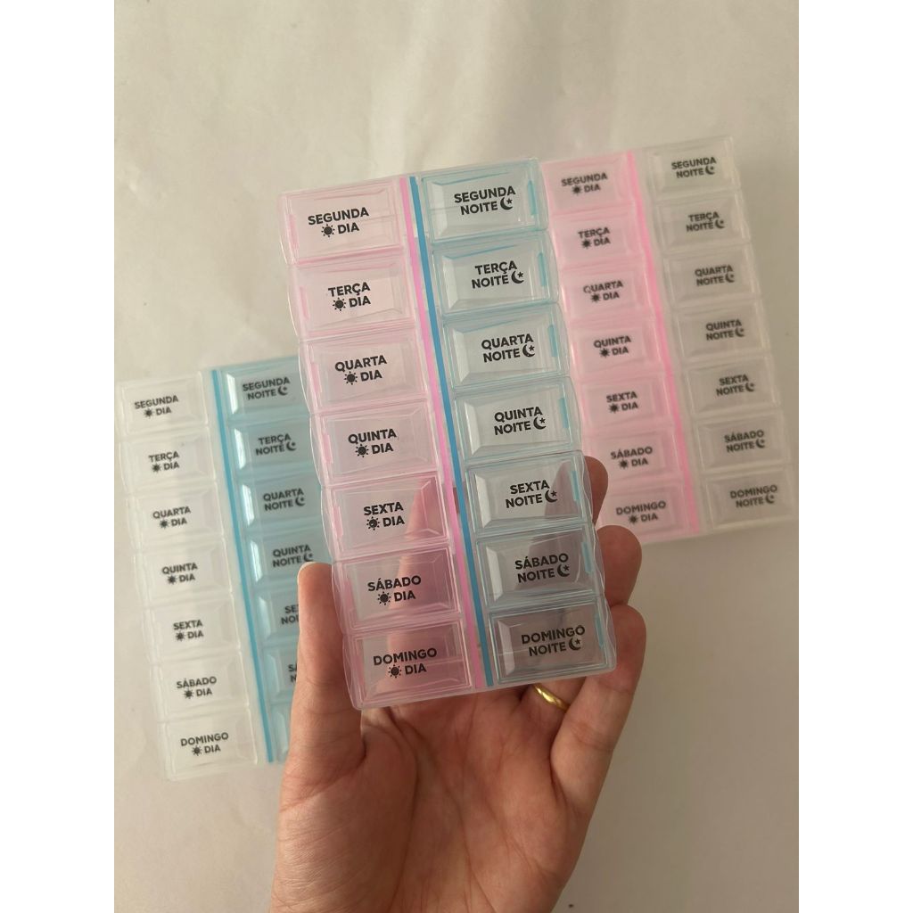 Porta Comprimido Remédio Semanal Dia e Noite Organizador de Remédio em Oferta na Shopee