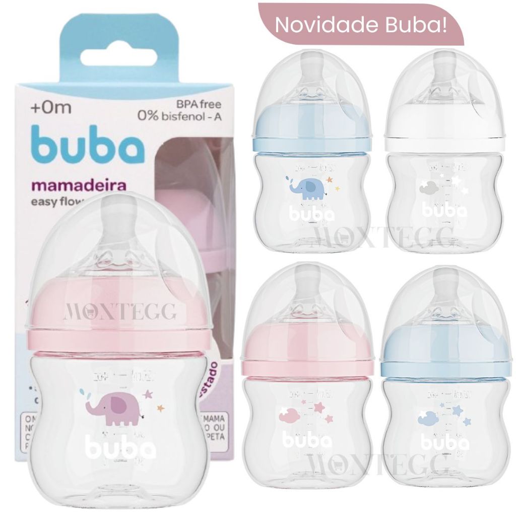 Mamadeira Infantil Buba120ml Anticólica Antivazamento Mamadeira Easy Flow Bebe Fluxo 0