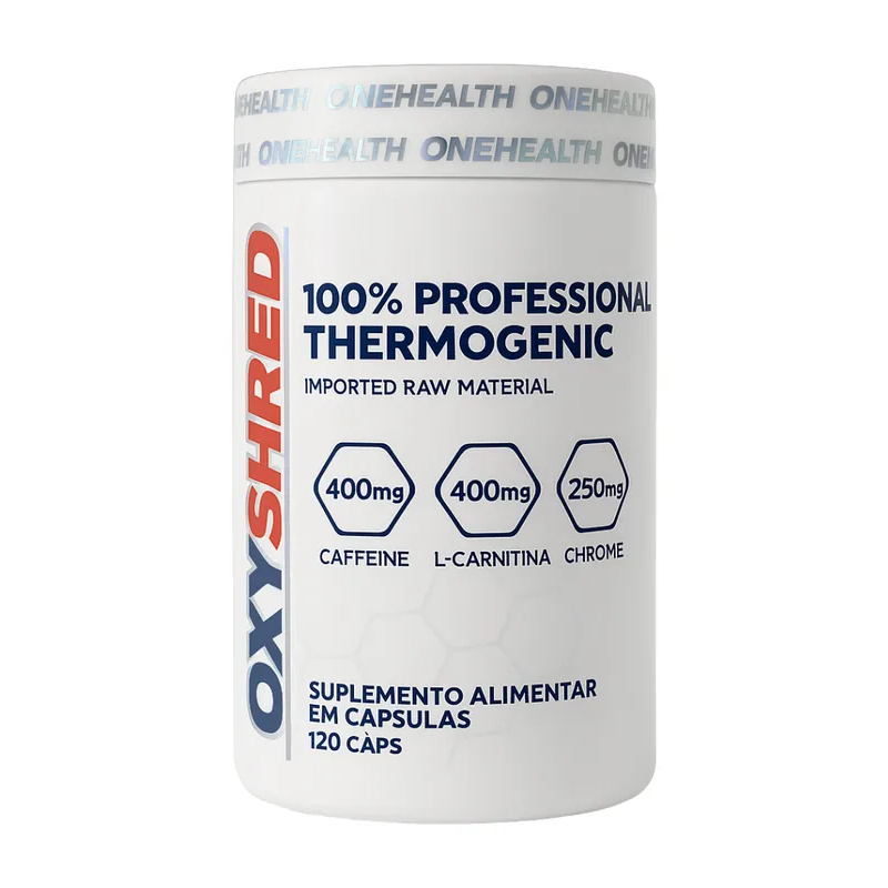 THERMOGENIC OXYSHRED COM CAFEÍNA  POTE COM  120 caps ( Nova Fórmula com 400mg de Cafeína) em Oferta na Shopee