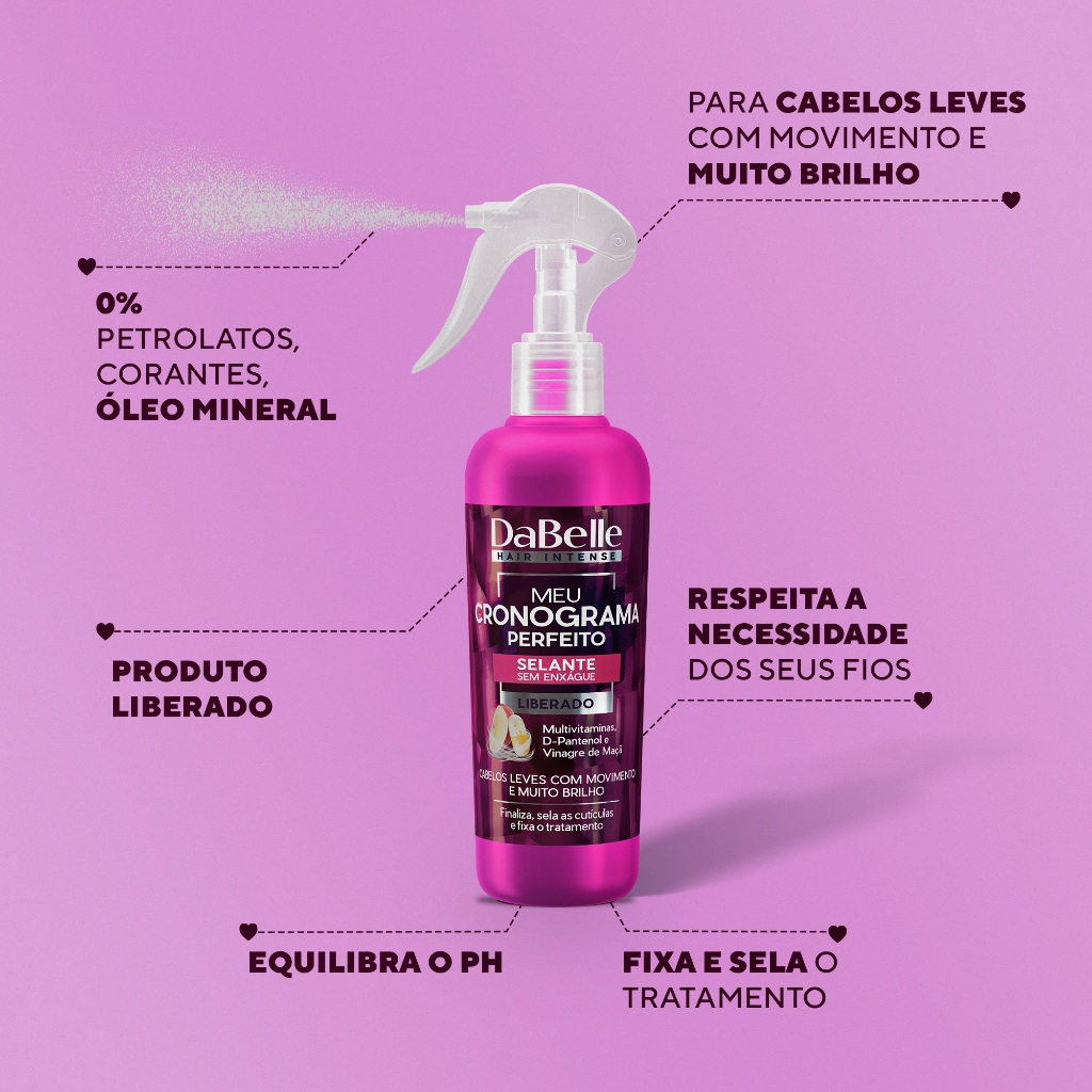 Detalhes do DaBelle Hair Kit Meu Cronograma Perfeito Completo + Óleo Jojoba – 8 Produtos