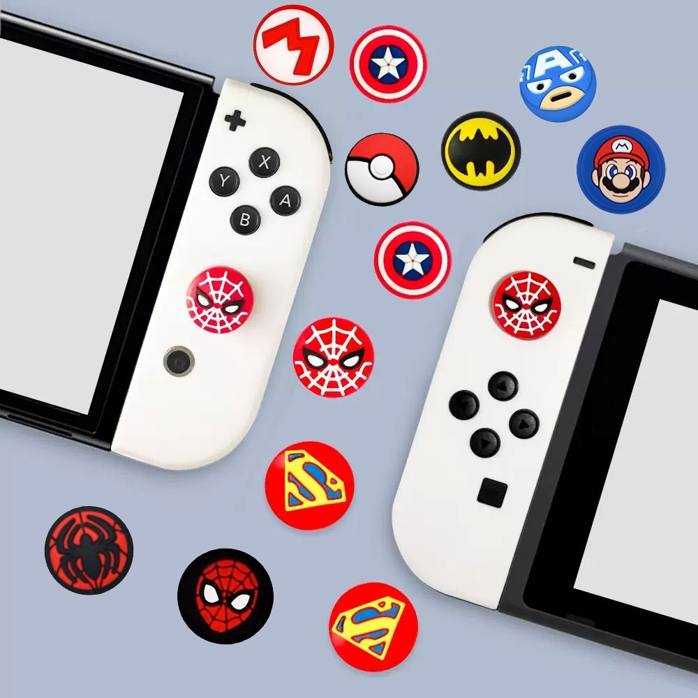 (B) Par thumb grip capa analogico joycon nintendo switch lite ou padrão borrachinha Joy con em Oferta na Shopee
